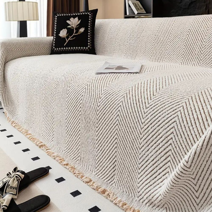 Reversible Herringbone Sofa Slipcover