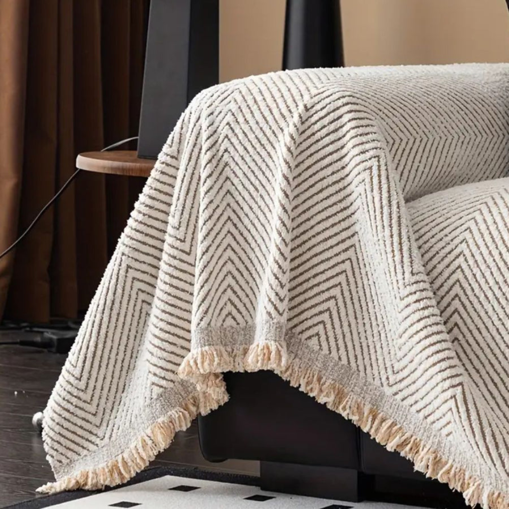 Reversible Herringbone Sofa Slipcover