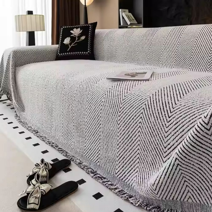 Reversible Herringbone Sofa Slipcover