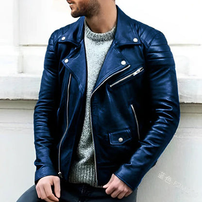 Genuine Leather Biker Jacket For Men