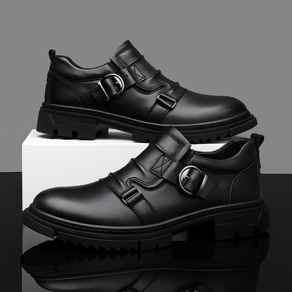Men's Leather Monk Strap Shoes - Vonnera