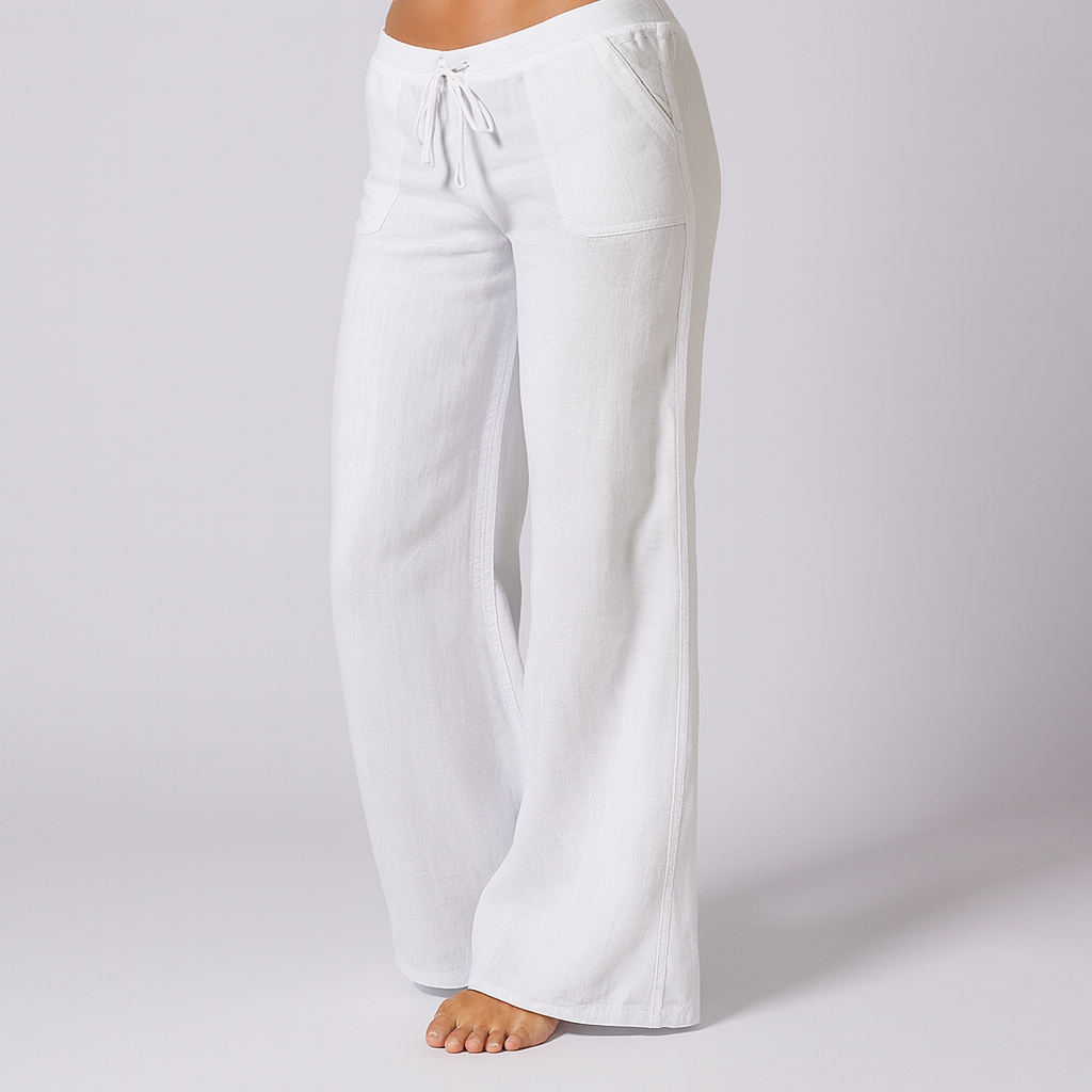 Linen Blend Casual Trousers Loose Fit - Vonnera
