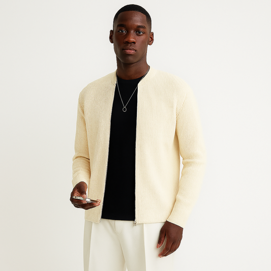 Men's Knit Cardigan Zipper Casual Sweater - Vonnera