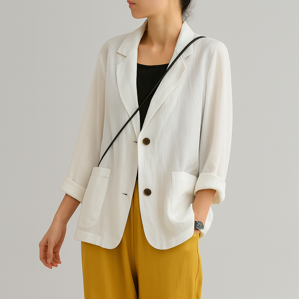 Relaxed Fit Blazer Natural Fibers - Vonnera