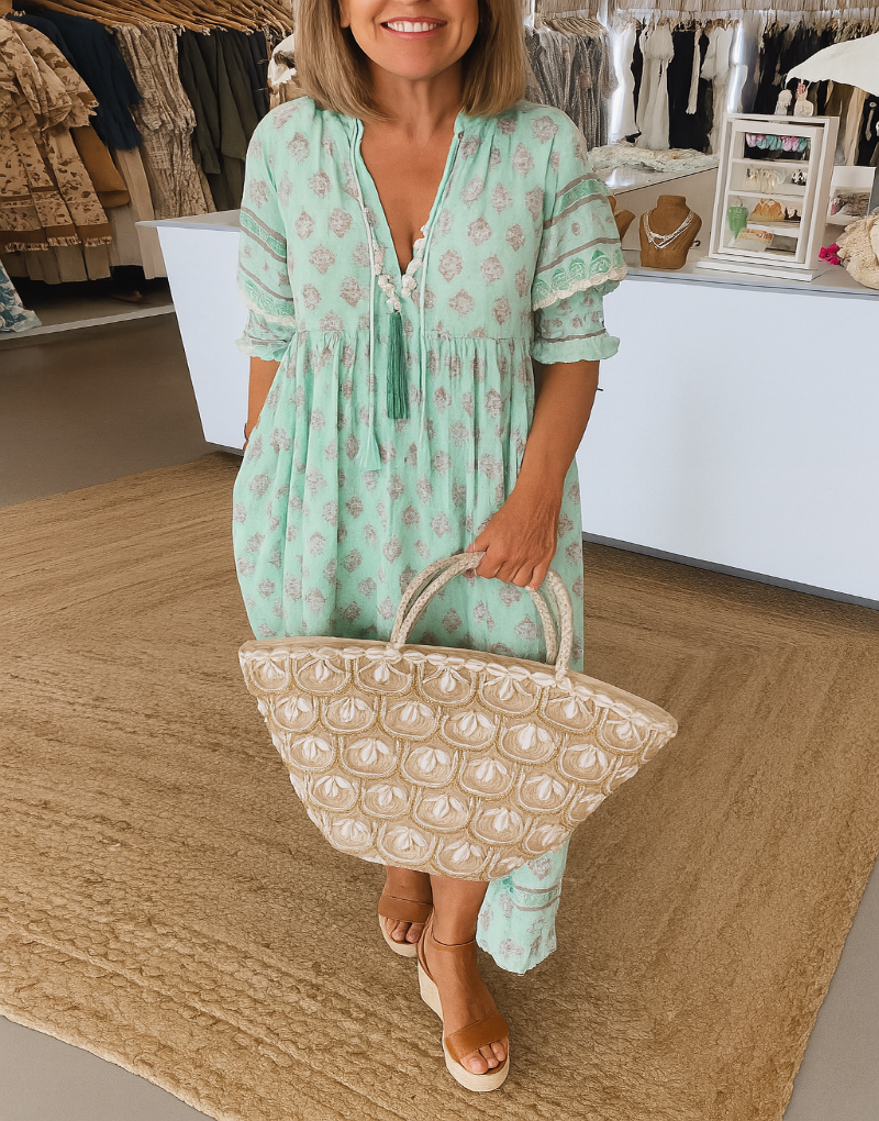 Women's Lantern Sleeve Bohemian Dress