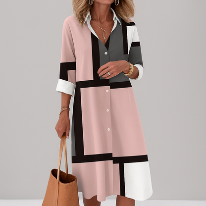 Women's Geometric Shirt Dress
