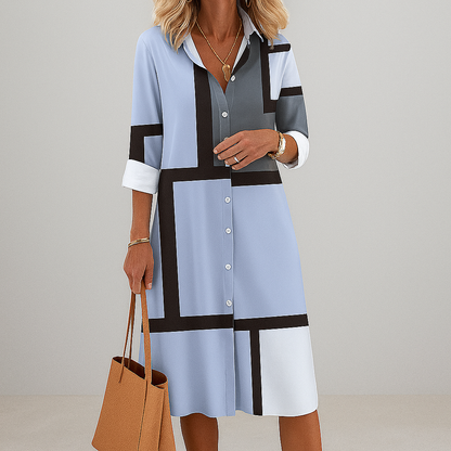 Women's Geometric Shirt Dress