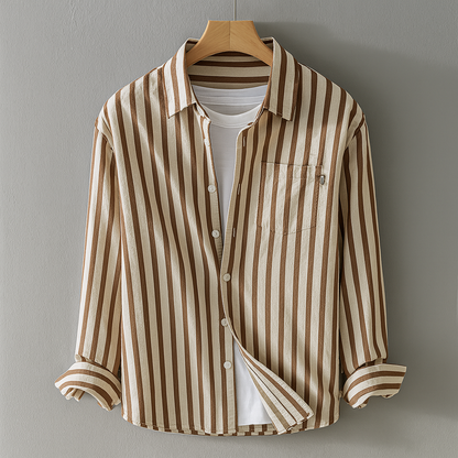 Men's Casual Long Sleeve Shirt Chest Pocket