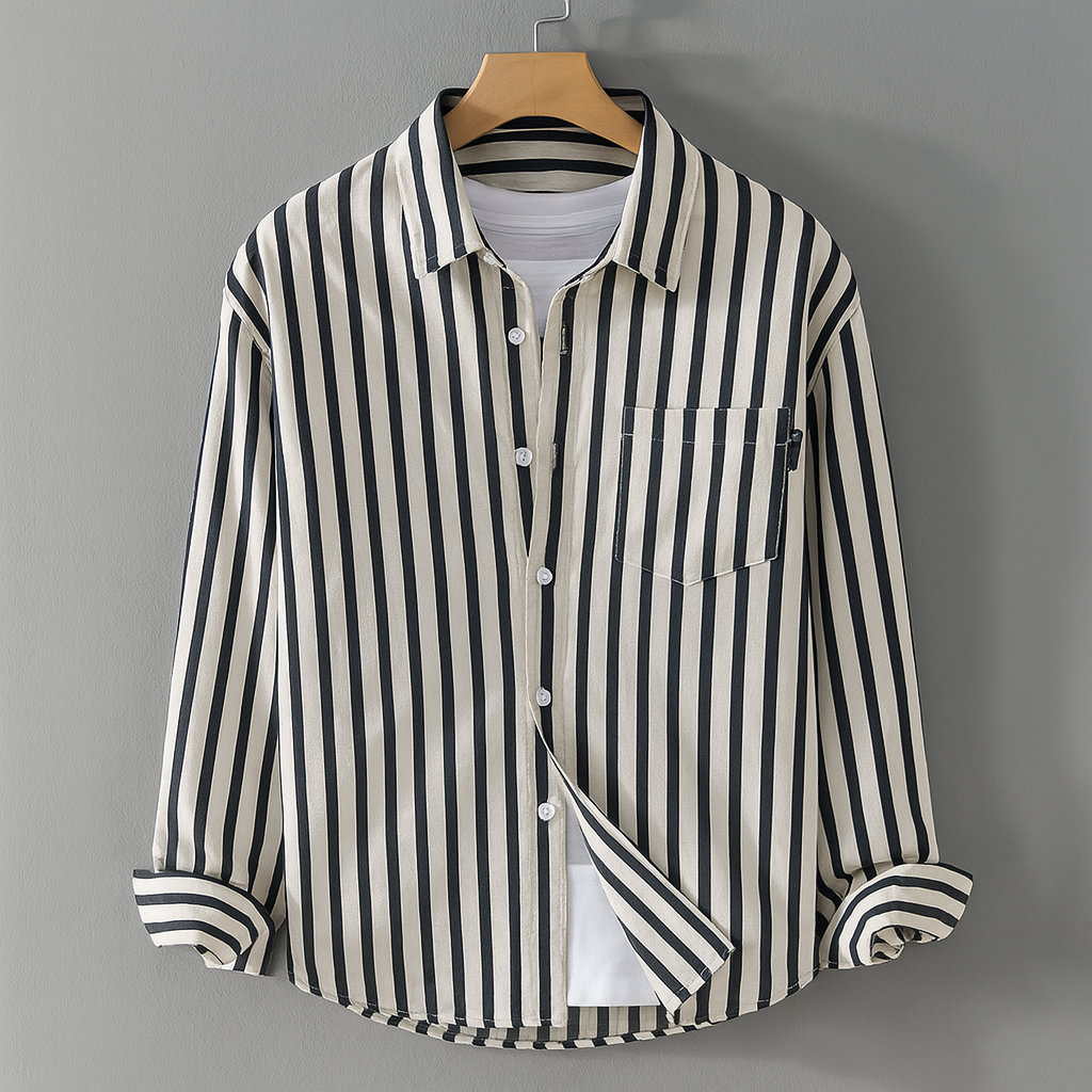 Men's Casual Long Sleeve Shirt Chest Pocket - Vonnera