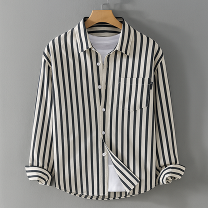 Men's Casual Long Sleeve Shirt With Chest Pocket - Vonnera