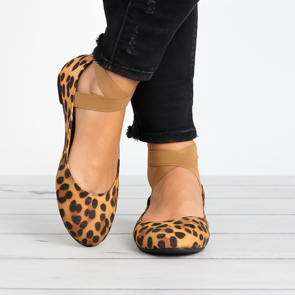 Women's Suede Ballet Flats Elastic Strap - Vonnera