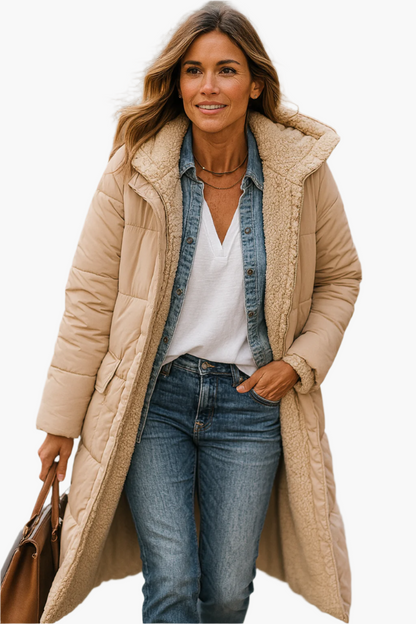 Paige | Women’s Long Hooded Quilted Winter Coat Caliboot