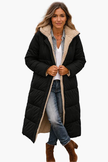 Women's Full-Length Puffer Coat Quilted Fleece Lined - Vonnera