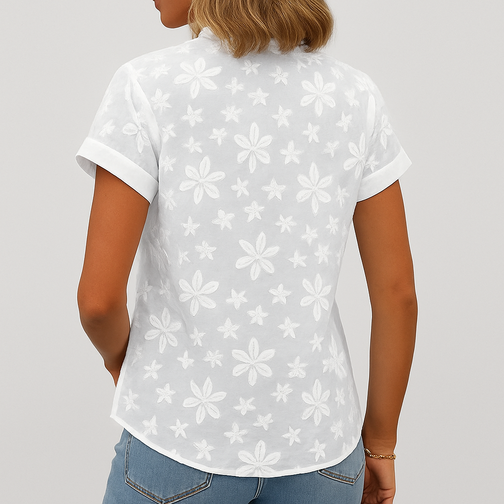 Women's Floral Short Sleeve Blouse