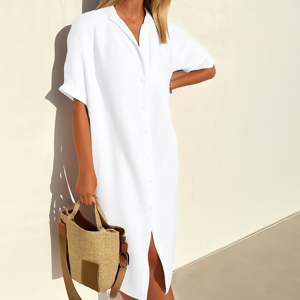Women's Linen Shirt Dress - Vonnera