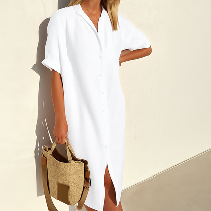 Women's Linen Shirt Dress - Vonnera