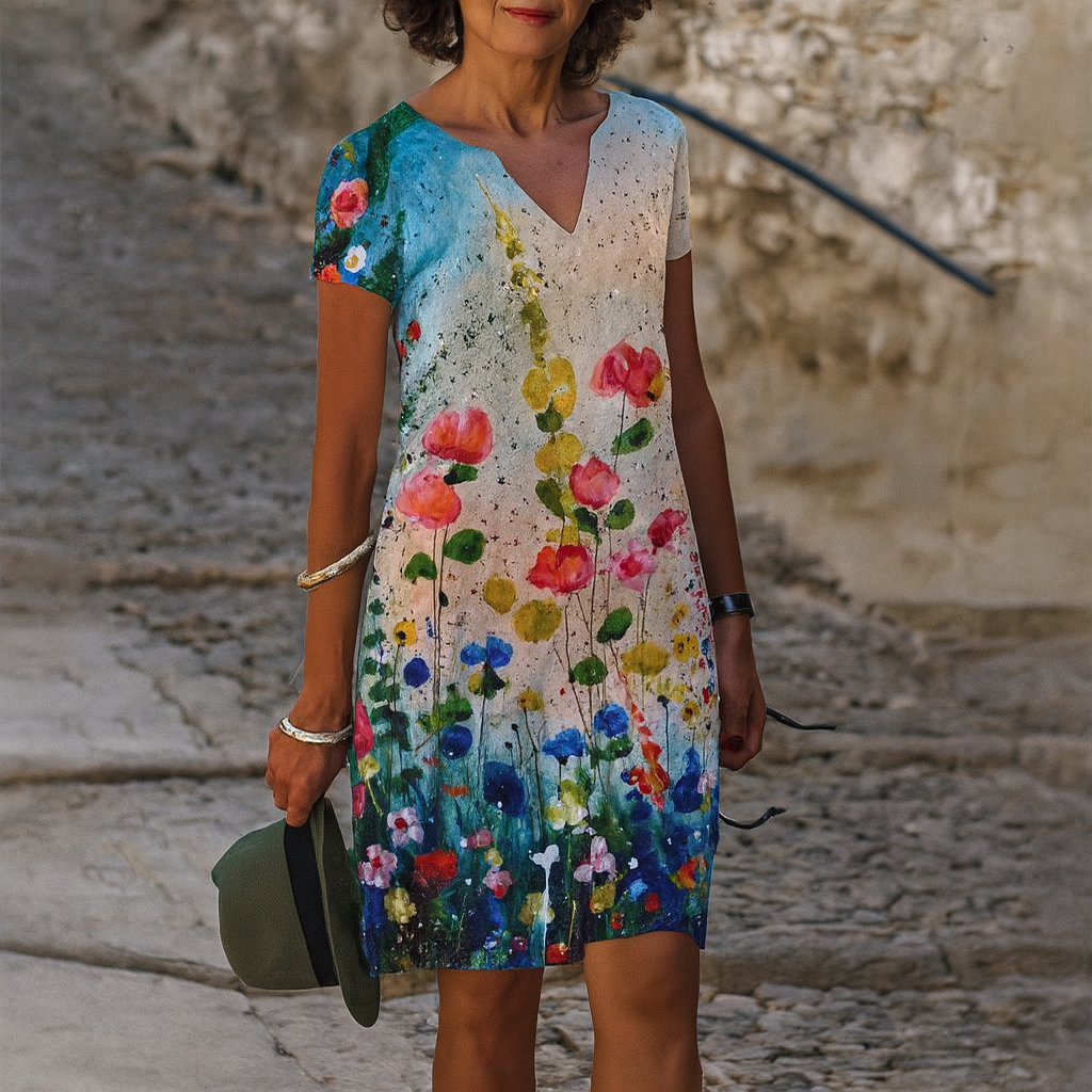 Women's V Neck Casual Dress - Vonnera