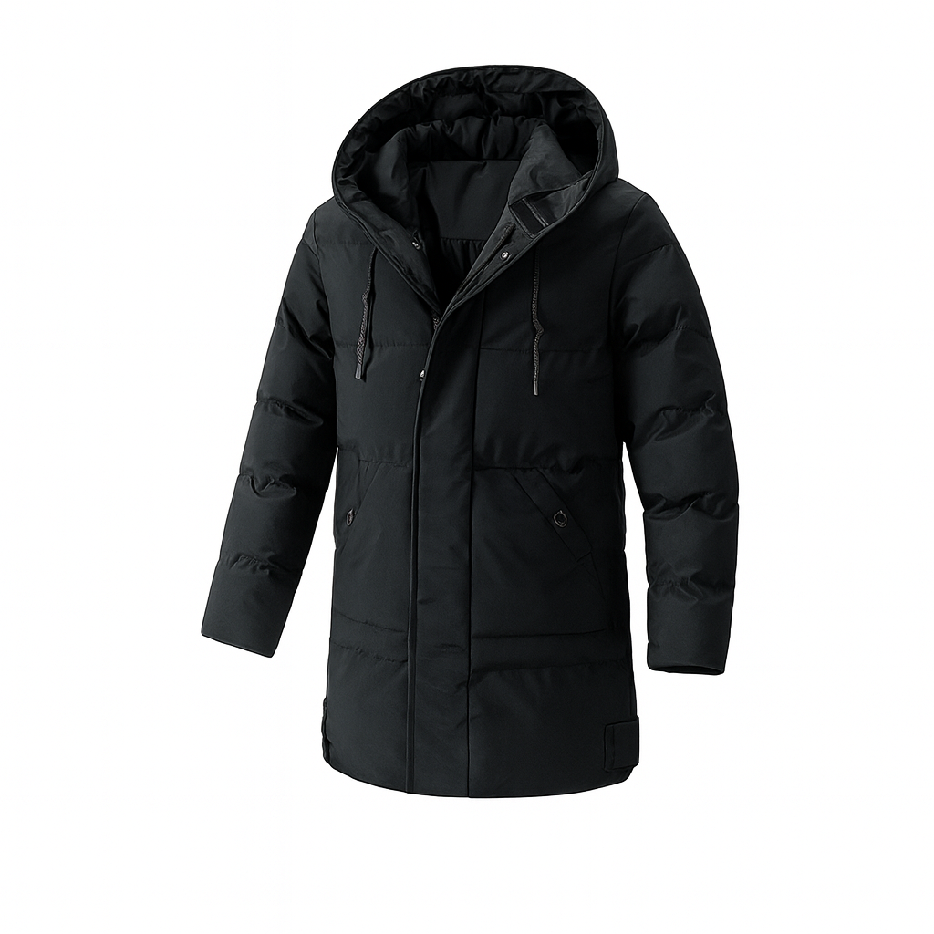 Men's Insulated Hooded Jacket Waterproof Black - Vonnera