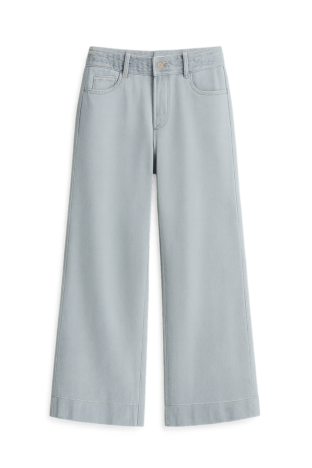 Women's Wide Leg Denim Trousers Loose Fit Low Waist Blue