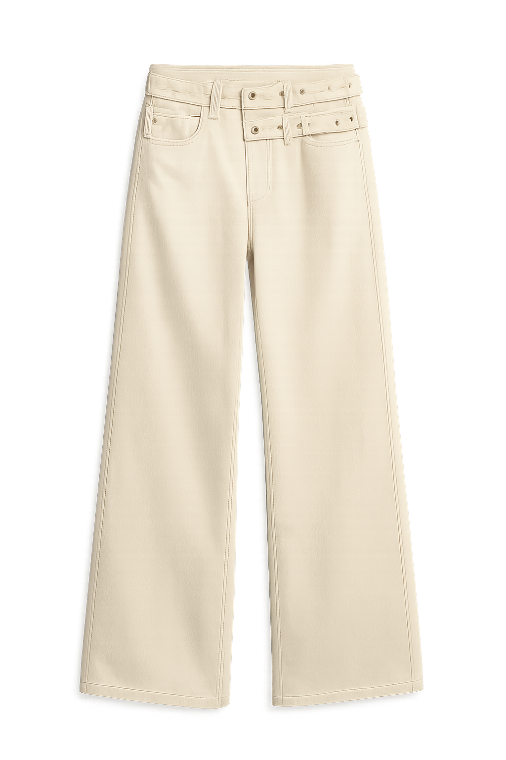 Women's Mid Rise Jeans Wide Leg with Pockets Light Blue