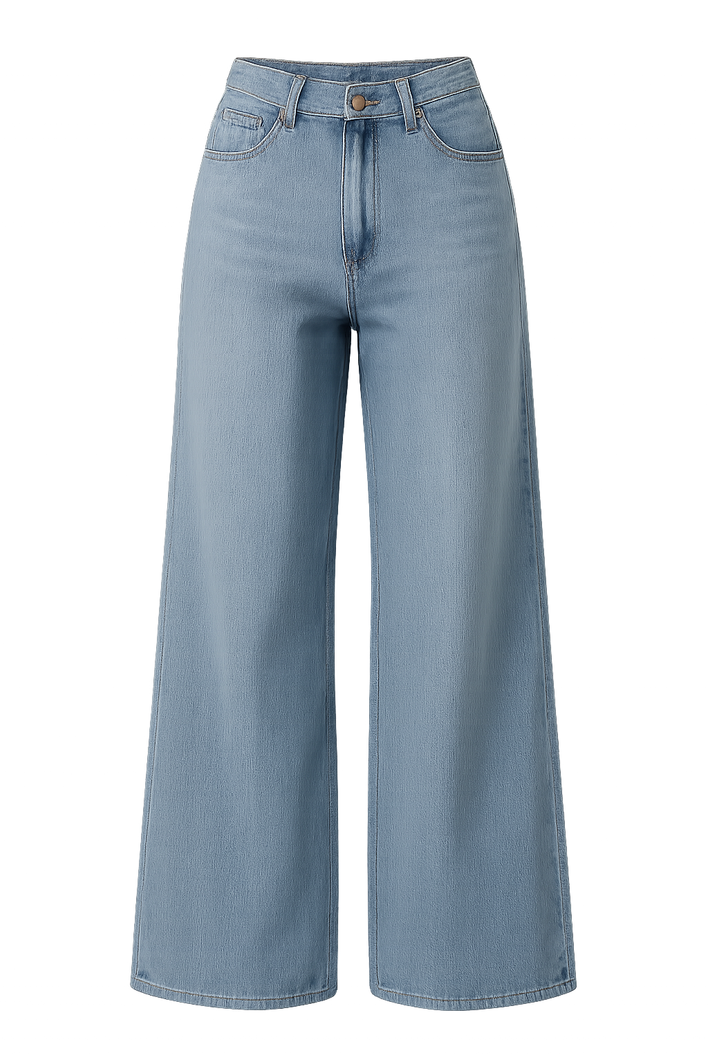 Women's High Waisted Wide Leg Denim Jeans Lightweight Blue Casual