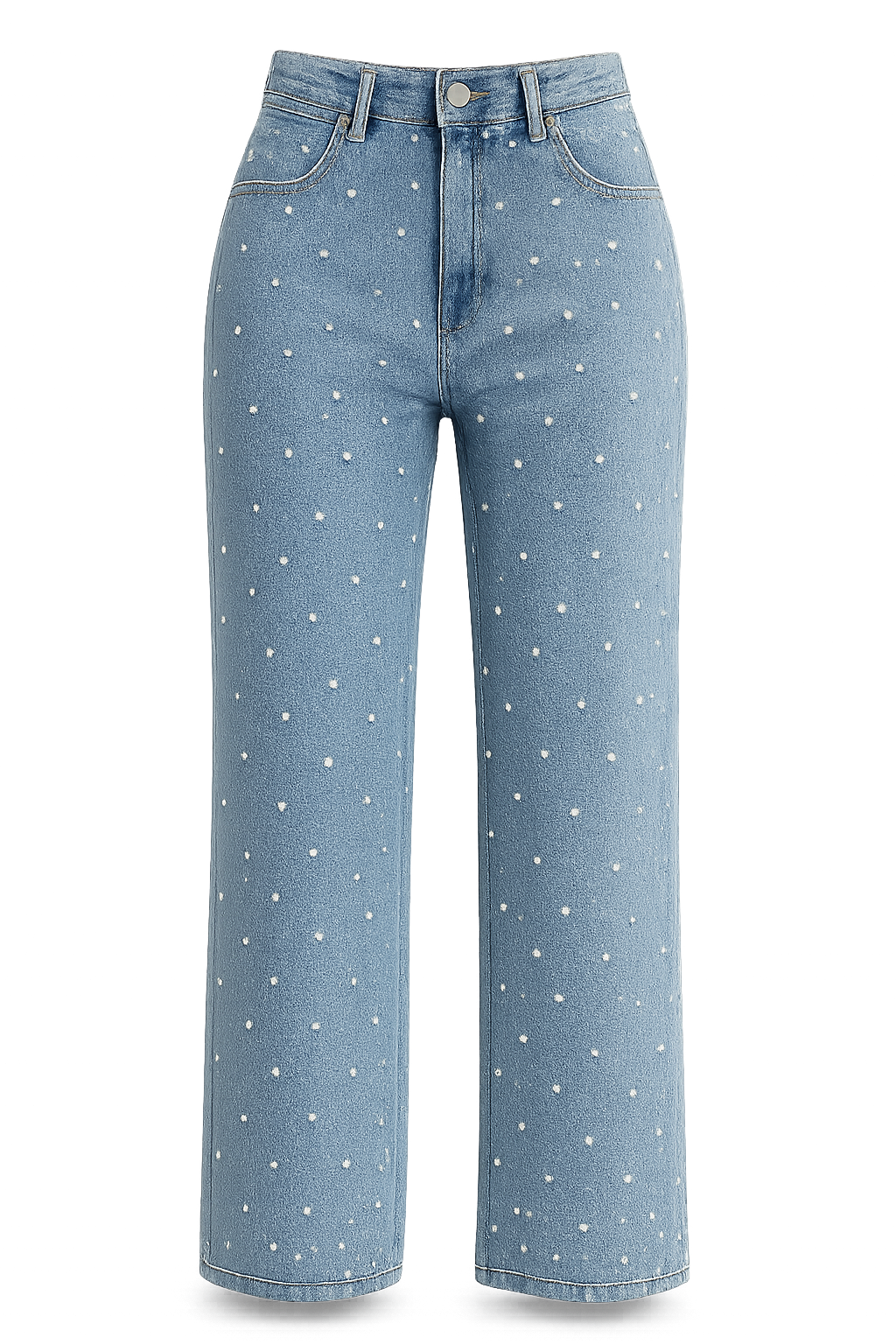 Women's Straight Jeans Pearl White Five Pocket