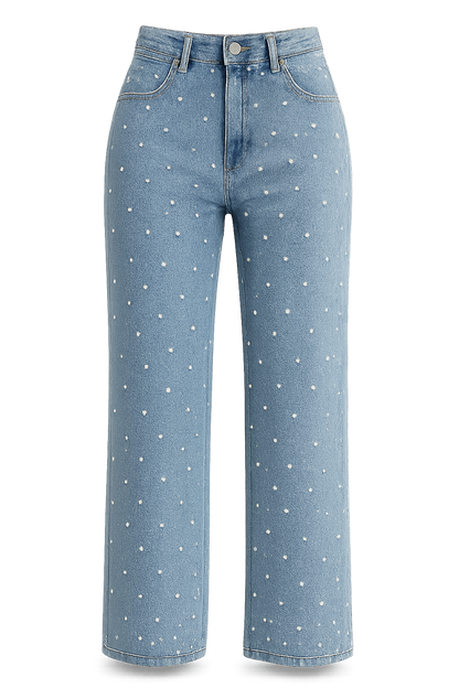 Women's Straight Jeans Pearl White Five Pocket