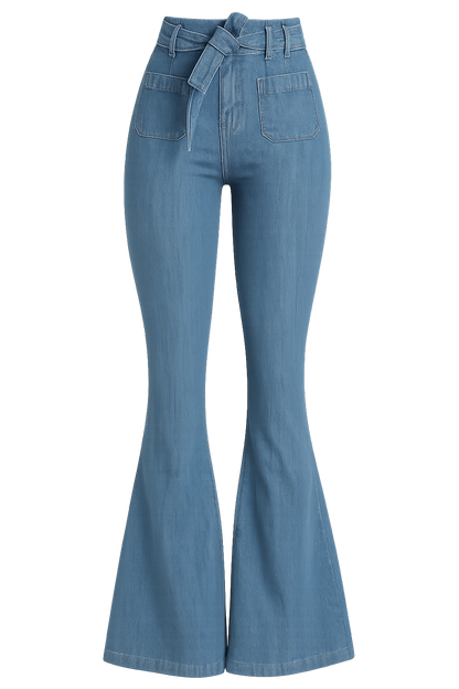 Women's High Waist Slim Fit Jeans Zipper Fly Dark Blue