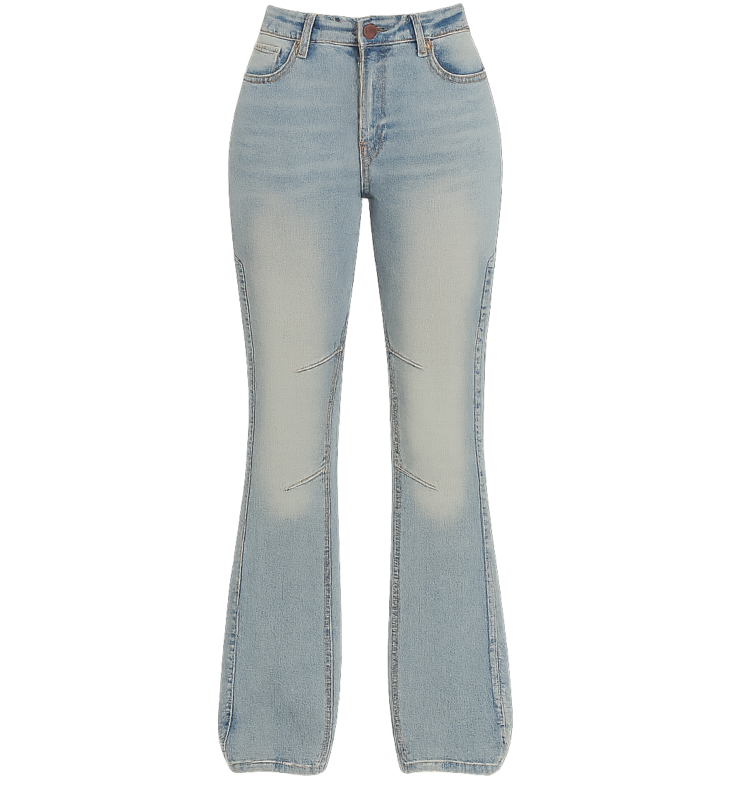Women's Slim Fit Jeans Side Split Design Dark Blue