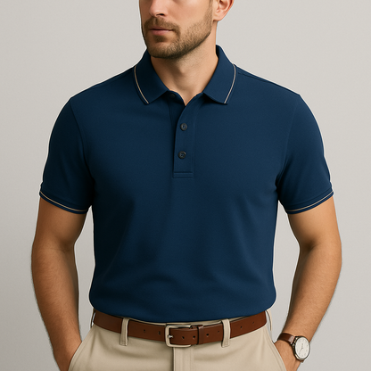 Men's Polo Shirt Short Sleeve Summer White