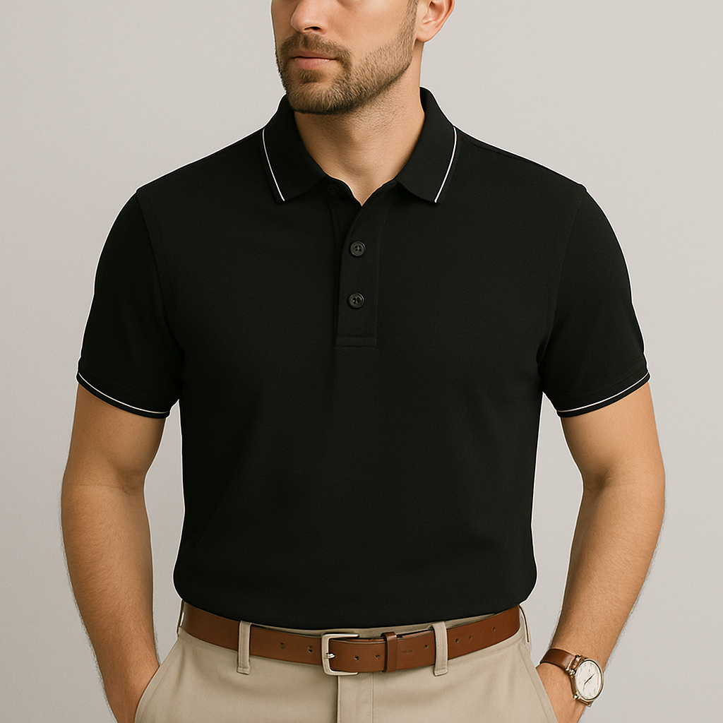 Men's Polo Shirt Short Sleeve Summer White