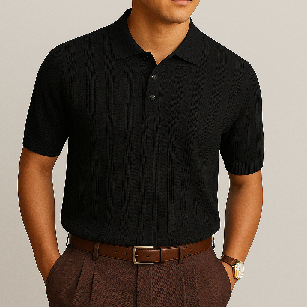 Men's Knitted Polo Shirt