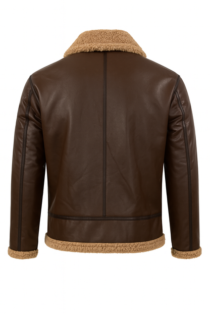 Men's Sheepskin Flying Jacket Warm Brown
