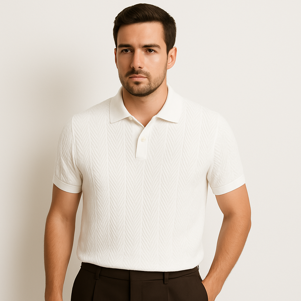 Men's Cotton Polo Vintage Style Shirt