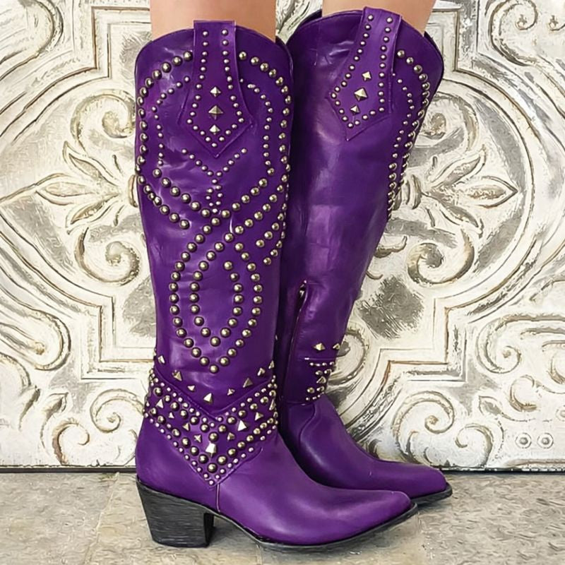 Women's Studded Western Cowboy Boots - Vonnera