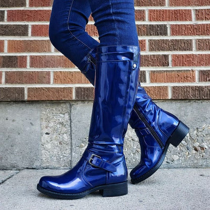 Women's Knee-High Buckle Boots