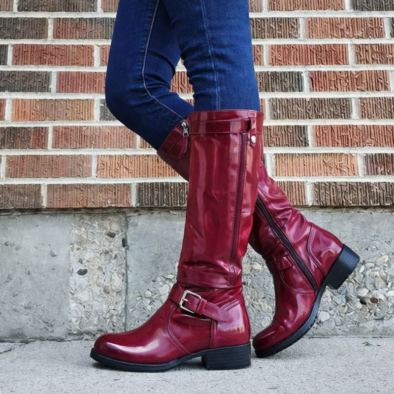 Women's Knee-High Buckle Boots - Vonnera