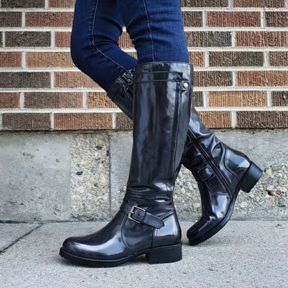 Women's Knee-High Buckle Boots