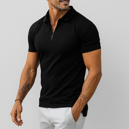 Men's Slim Fit Polo T-Shirt Half Zip - Vonnera