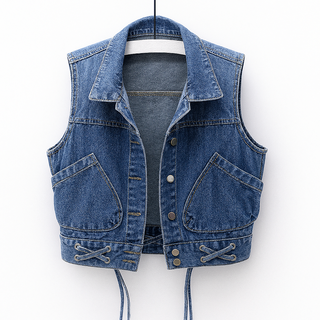 Women's Denim Vest Sleeveless Lightweight - Vonnera
