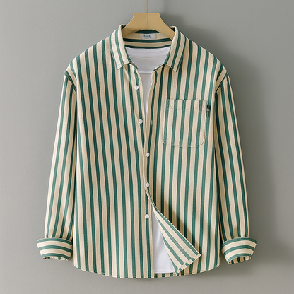 Men's Casual Long Sleeve Shirt Chest Pocket