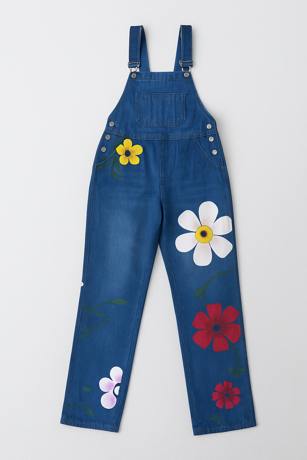 Women's Floral Denim Jumpsuit - Vonnera