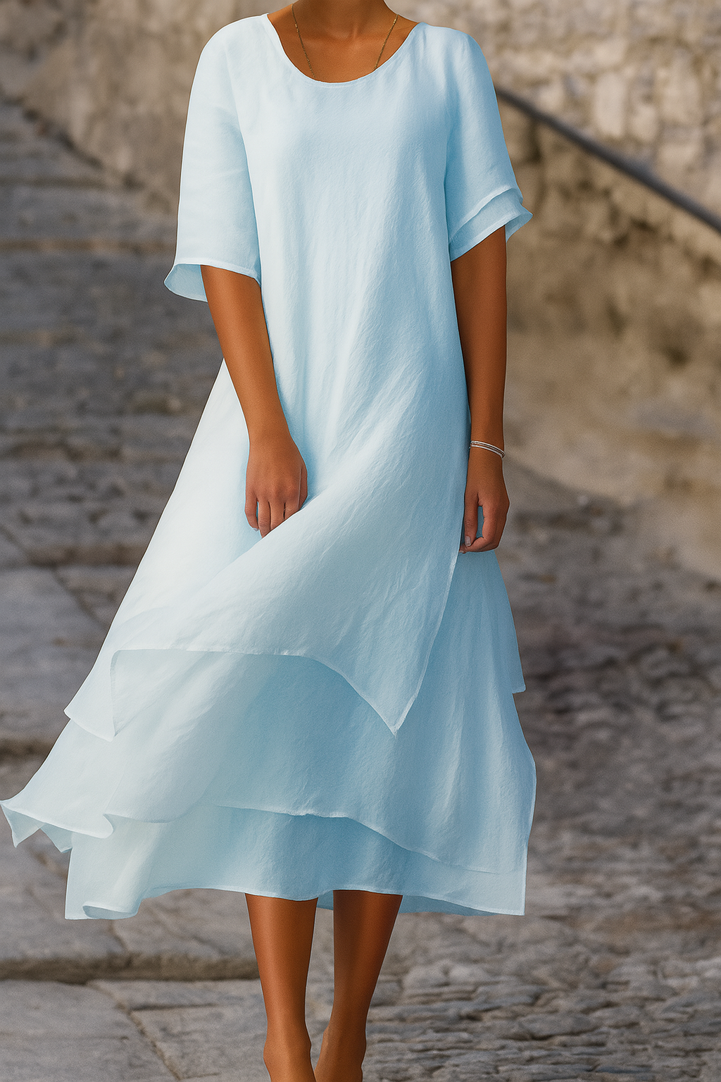 Women's Slit Dress Modern Elegant Block Style - Vonnera