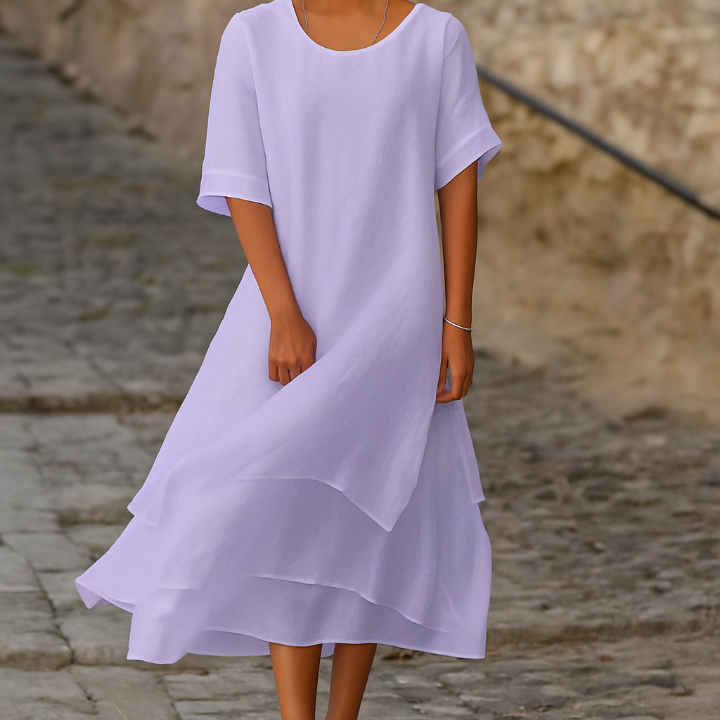 Women's Slit Dress Modern Elegant Block Style