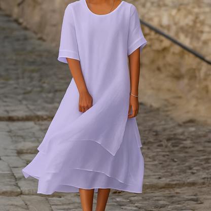 Women's Slit Dress Modern Elegant Block Style