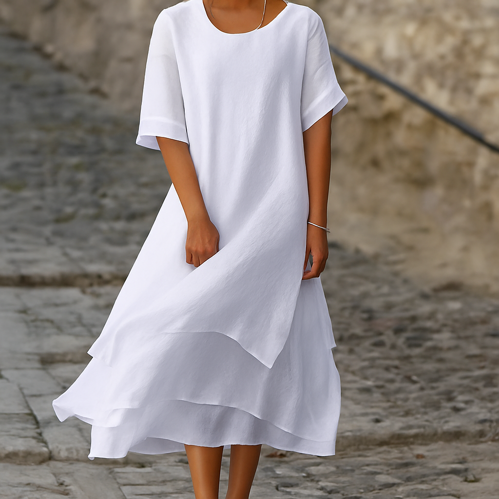Women's Slit Dress Modern Elegant Block Style