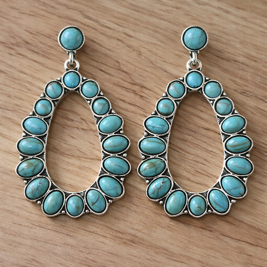 Turquoise Drop Earrings - Vonnera