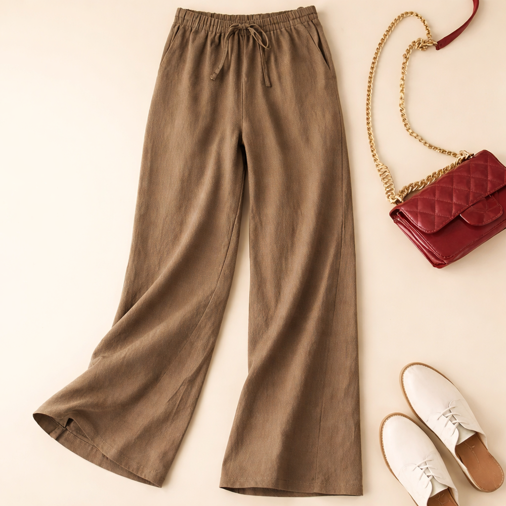 Relaxed Drawstring Pants Cherry - Vonnera