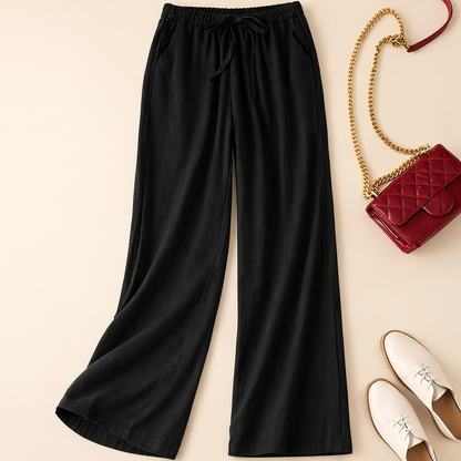 Relaxed Drawstring Pants Cherry
