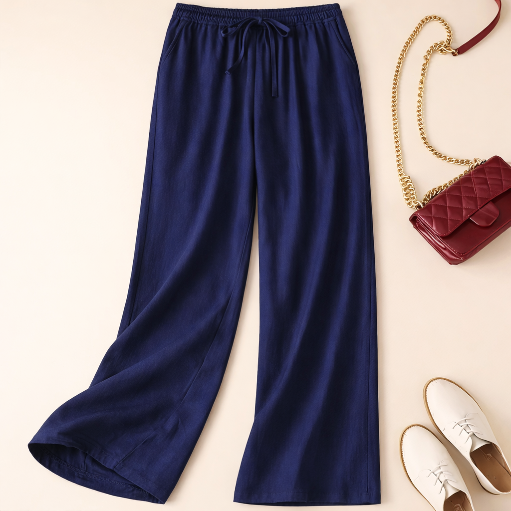 Relaxed Drawstring Pants Cherry